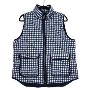 J. Crew gingham down puffer winter vest